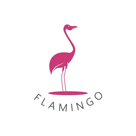 Flamingo bird  logo design concept template vector iconのイラスト素材