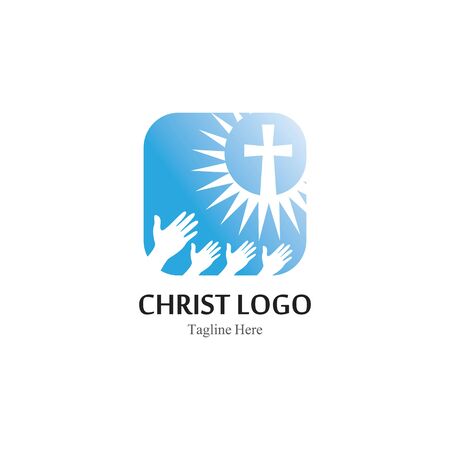 Christ logo template design vector, creative simple iconのイラスト素材