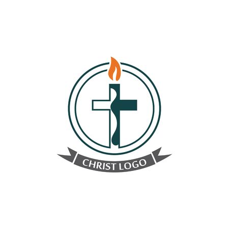 Christ logo template design vector, creative simple iconのイラスト素材