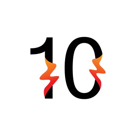 Number 10  logo or symbol template designのイラスト素材