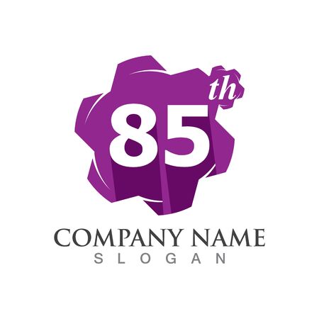 Number 85 of anniversary logo template designのイラスト素材