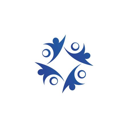 Social Network Team Partners Family Friends logo design vector templateのイラスト素材