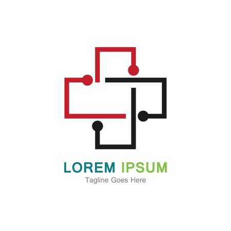 Medical cross vector icon illustration design templateのイラスト素材