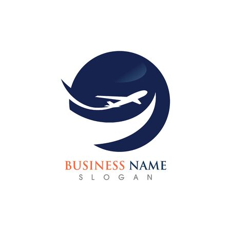 Air Travel in World Logo Template Design Creative Symbol, Iconのイラスト素材
