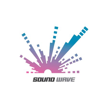 Audio technology, music sound waves vector icon illustrationのイラスト素材