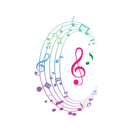 Music note symbols logo and icons templateのイラスト素材