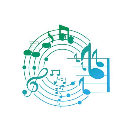 Music note symbol logo and icon template designのイラスト素材
