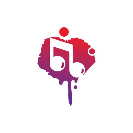 Music note symbol logo and icon template designのイラスト素材