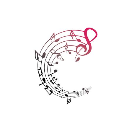 Music note symbol logo and icon template designのイラスト素材