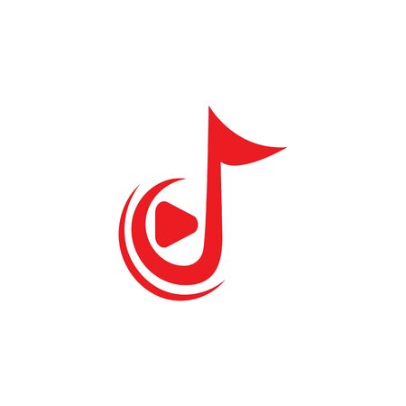 Music note symbol logo and icon template designのイラスト素材