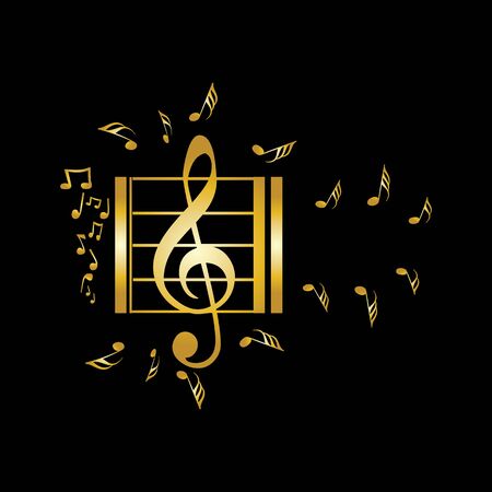 Music note symbol logo and icon template designのイラスト素材