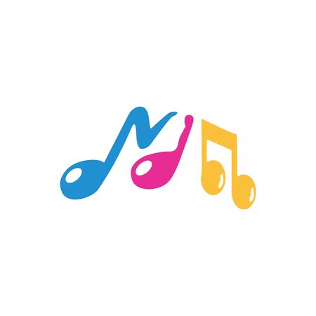 Music notes waving, music background, vector illustration iconのイラスト素材