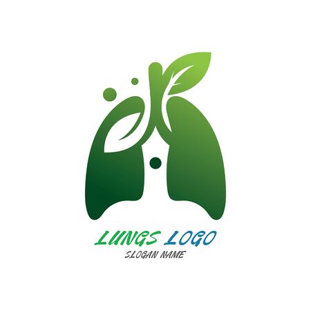 Lungs Organ Logo medical health design template vectorのイラスト素材