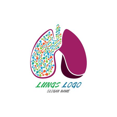 Lungs Organ Logo medical health design template vectorのイラスト素材