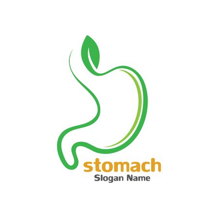 Stomach Logo concept Leaf design, template vectorのイラスト素材