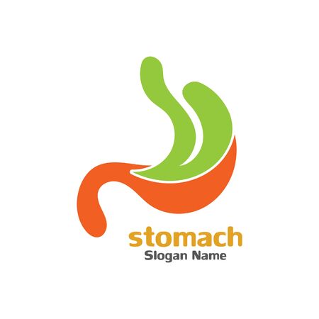 Stomach Logo concept Leaf design, template vectorのイラスト素材