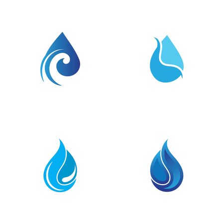 set of Water drop Logo Template vector illustration designのイラスト素材