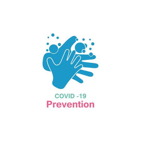 Washing your hands. prevention methods Covid-19, virus corona template vectorのイラスト素材