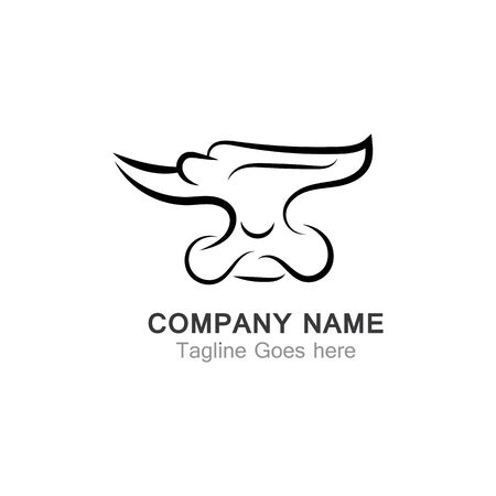 Anvil blacksmith design template on white Backgoundのイラスト素材