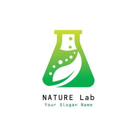Nature Lab  Design Concept Vector. Creative Lab with leaf  Templateのイラスト素材