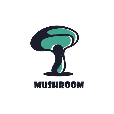 Mushroom logo modern and simple stamp style. nature or food vector design 
templateのイラスト素材