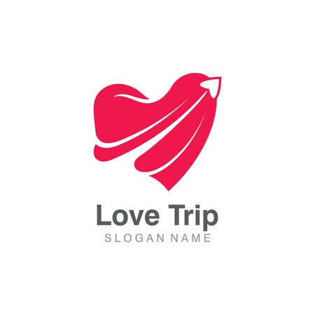 Love Trip awesome simple creative airplane logo template designのイラスト素材