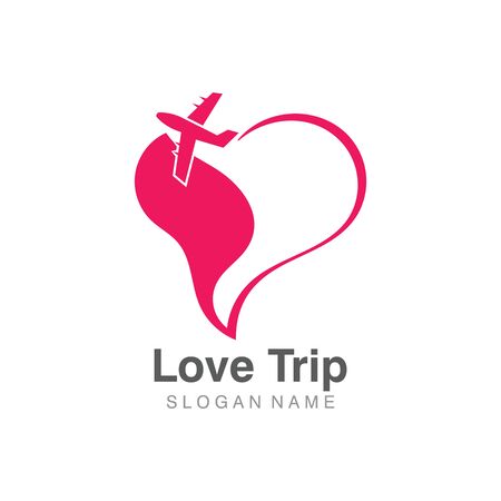 Love Trip awesome simple creative airplane logo template designのイラスト素材