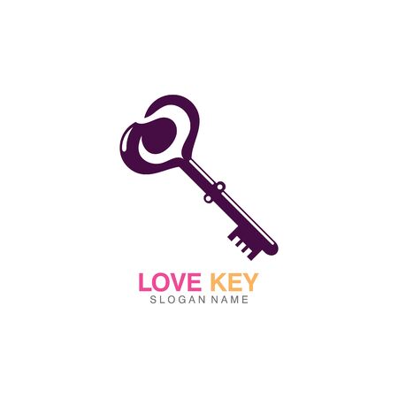 Love Key icon creative concept vector. Key logo template vectorのイラスト素材