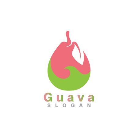 Guava fruit logo design simple and modern template vectorのイラスト素材