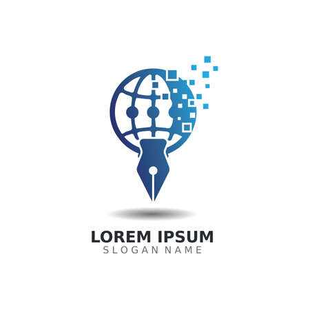 Pen logo inspiration creative concept  template unique vector designのイラスト素材