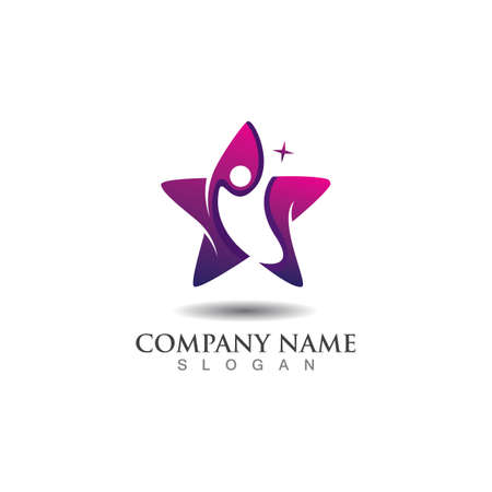 People combination Star concept logo inspiration design template vectorのイラスト素材