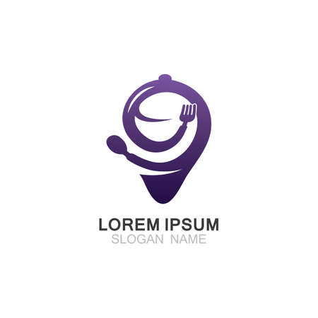 Food point logo combination location design template iconのイラスト素材