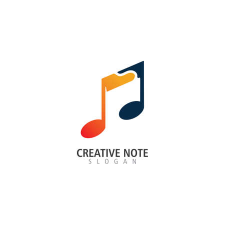 Music note logo design inspiration creative template icon vectorのイラスト素材