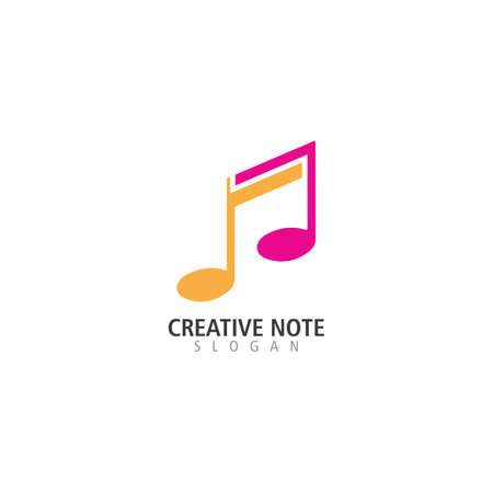 Music note logo design inspiration creative template icon vectorのイラスト素材