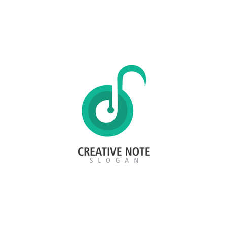 Music note logo design inspiration creative template icon vectorのイラスト素材