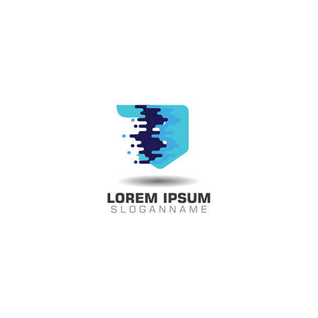Pixel digital creative logo design modern technology templateのイラスト素材