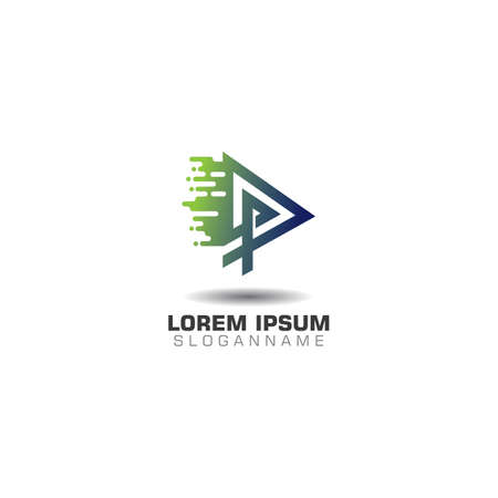 Pixel digital creative logo design modern technology templateのイラスト素材