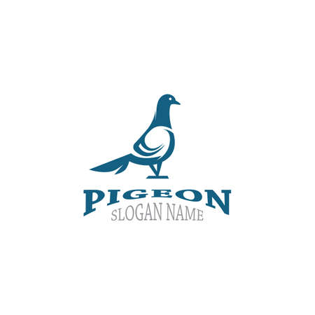 Pigeon logo simple modern bird vector flat black color illustration design templateのイラスト素材