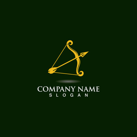 Bow and Arrow creative logo design, Archery concept symbol illustration templateのイラスト素材