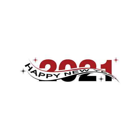 Happy New Year 2021 Celebration Design, Vector illustration templateのイラスト素材