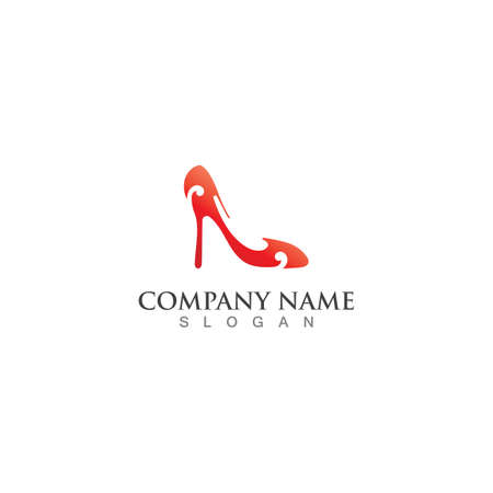 Women's shoes logo design High heel shoe icon templateのイラスト素材