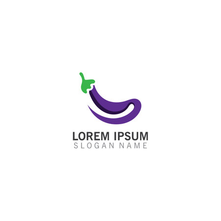 Eggplant image logo vegetable Vector Graphic illustrationのイラスト素材