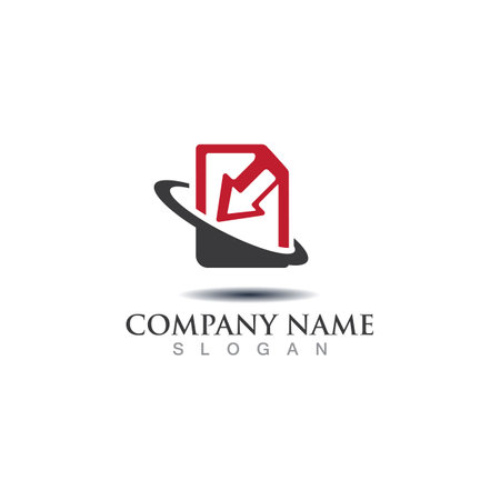 Document paper logo company icon template design creative vectorのイラスト素材