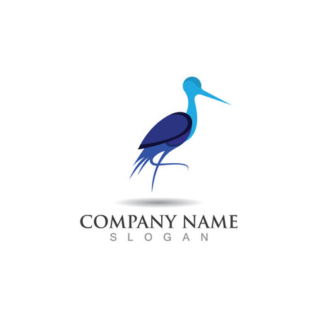 Stork logo image simple design creative template vector conceptのイラスト素材