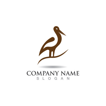 Stork logo image simple design creative template vector conceptのイラスト素材
