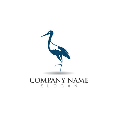 Stork logo image simple design creative template vector conceptのイラスト素材