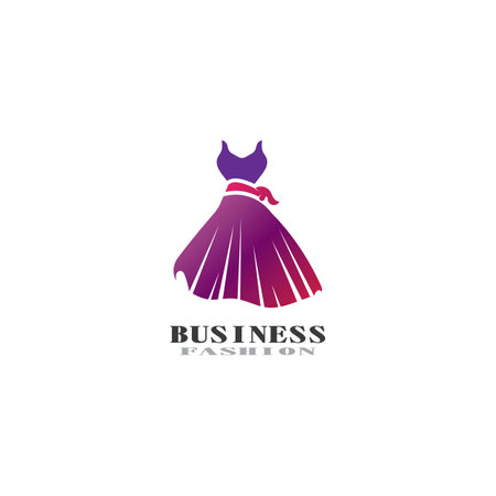 Beautiful dress woman logo simple creative for boutique logo vectorのイラスト素材