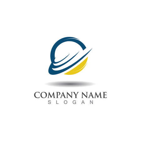 Abstract Globe circle Logo Design Vector Isolated On White Backgroundのイラスト素材