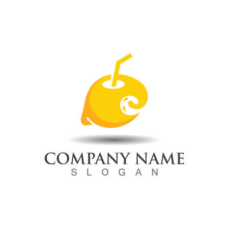Fruit Juice Logo Fresh Drink Logo, Juice Clipart, illustration template vectorのイラスト素材