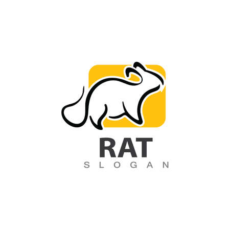 Rat line unique animal logo icon designs template vectorのイラスト素材